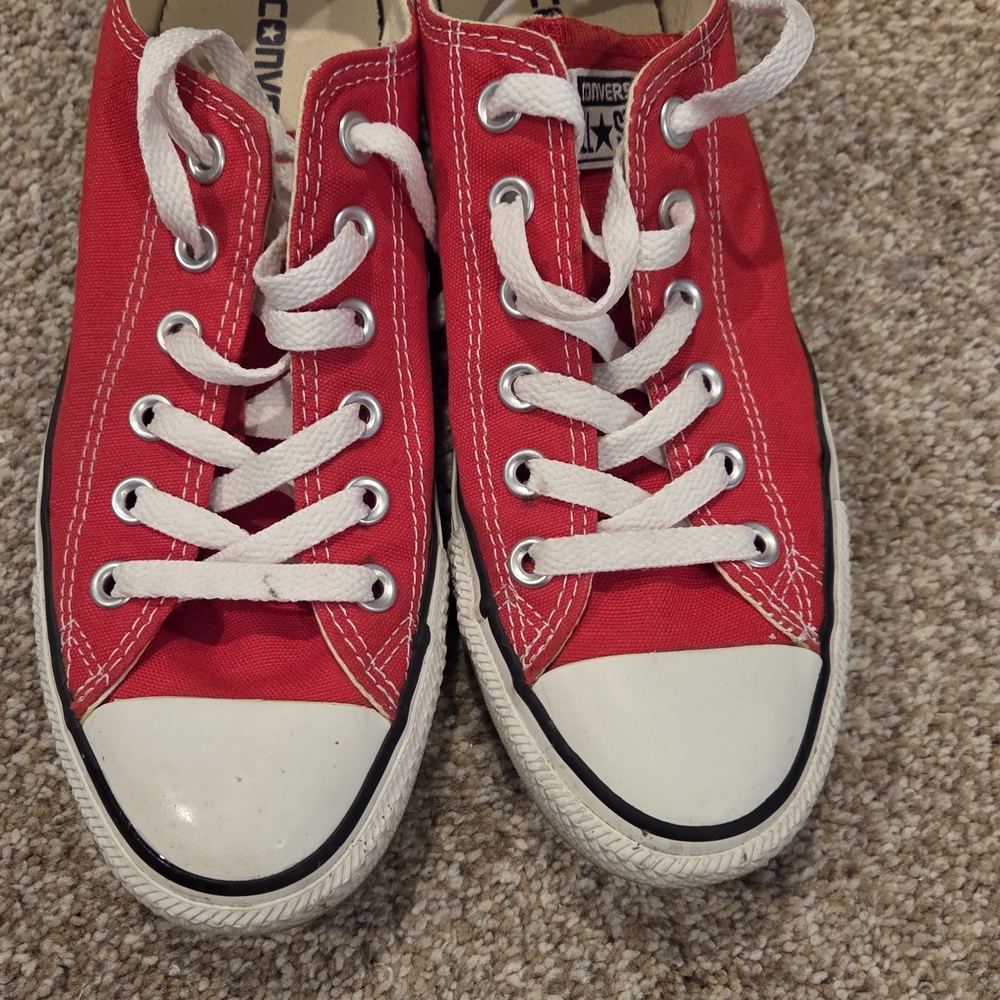 Converse Womens Red Canvas Sneakers